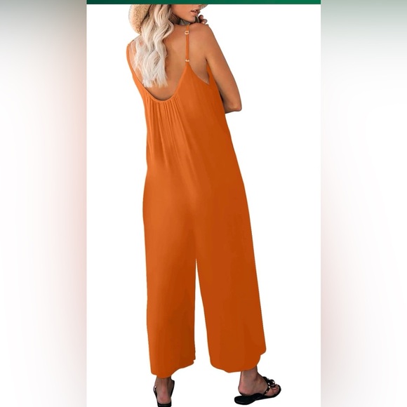 Chic Orange Sleeveless Jumpsuit - Picture 2 of 6